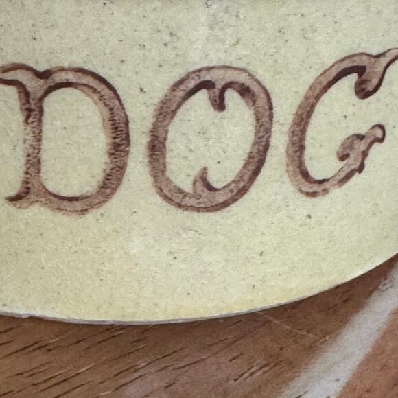 Vintage Small DOG Food Feeder Bowl Crock Pottery Dish Tan RRP? Unstamped - Picture 5 of 12